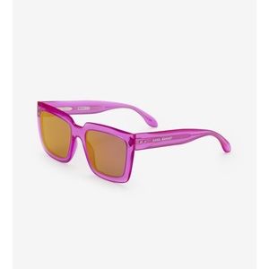 Isabel Marant Pink Square Frame Sunglasses with Amber Lenses